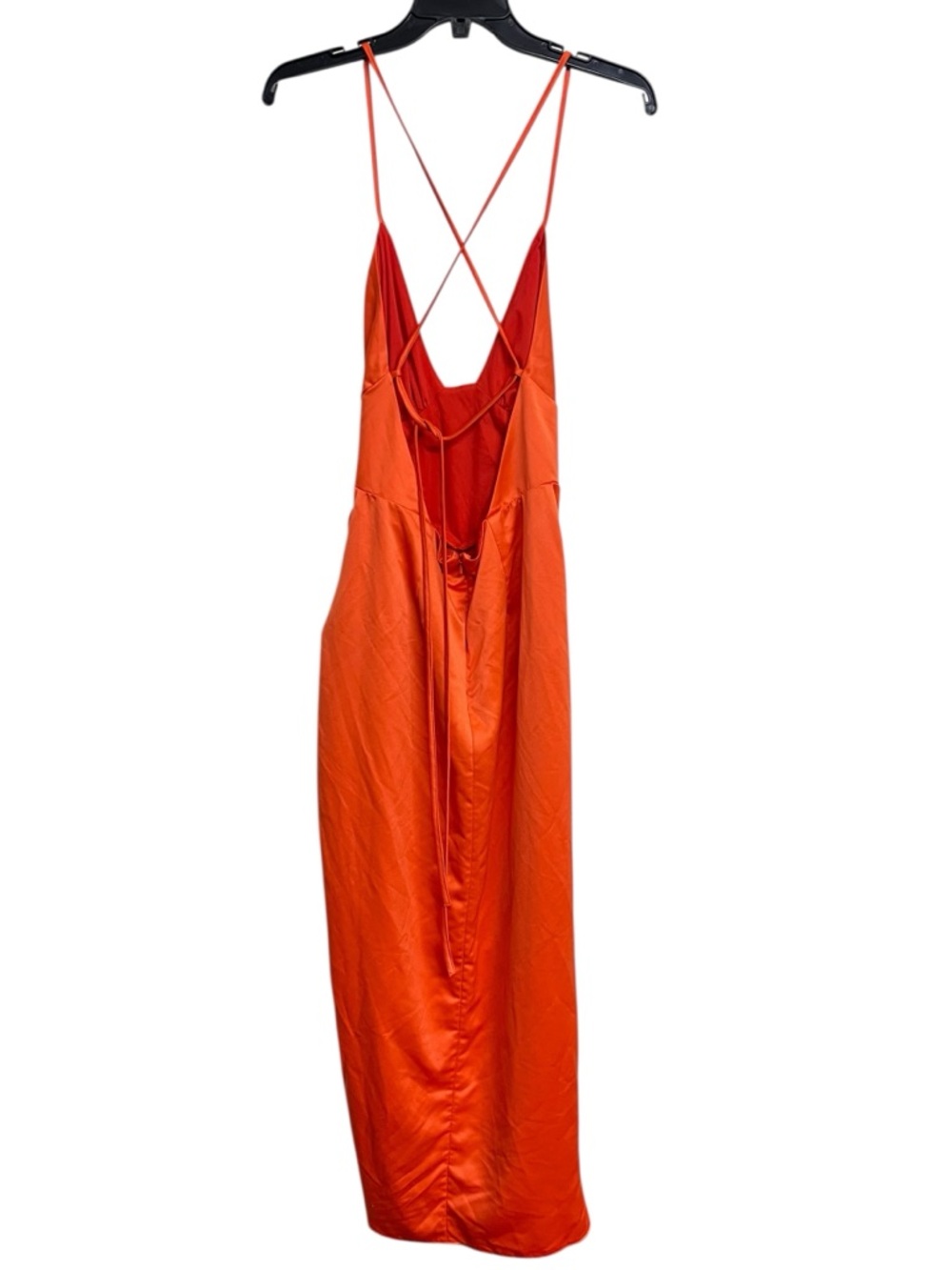 NEW ASOS Luxe Corset Satin Orange Fitted Midi Dress US 6 - Picture 7 of 9